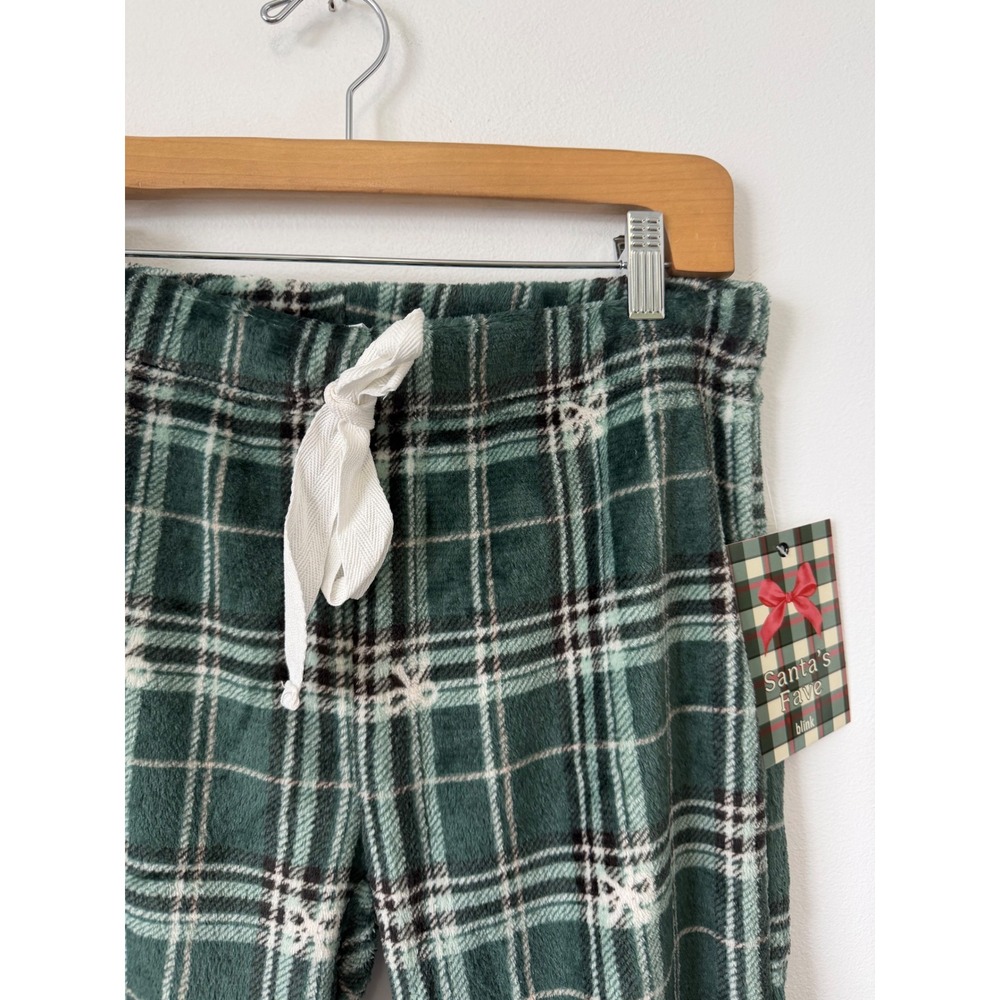 Women's Blink Green Plaid Flannel Pajamas with Bows – Size Medium – NWT - Picture 3 of 5